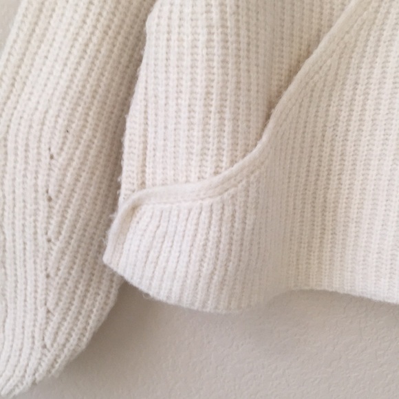 Wild Fable Wrap Sweater Pointelle Sleeves V Neckline Ivory - Picture 5 of 14